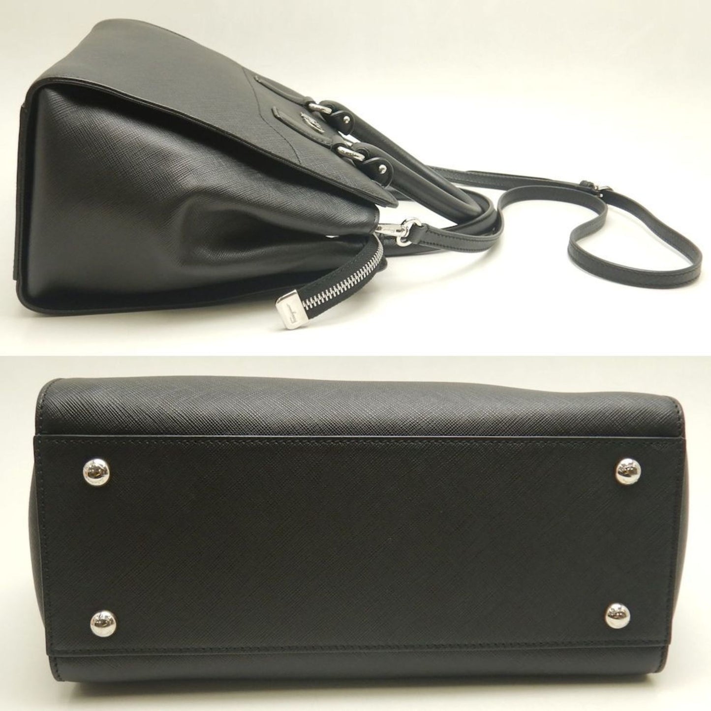 Salvatore Ferragamo Black Leather Briana