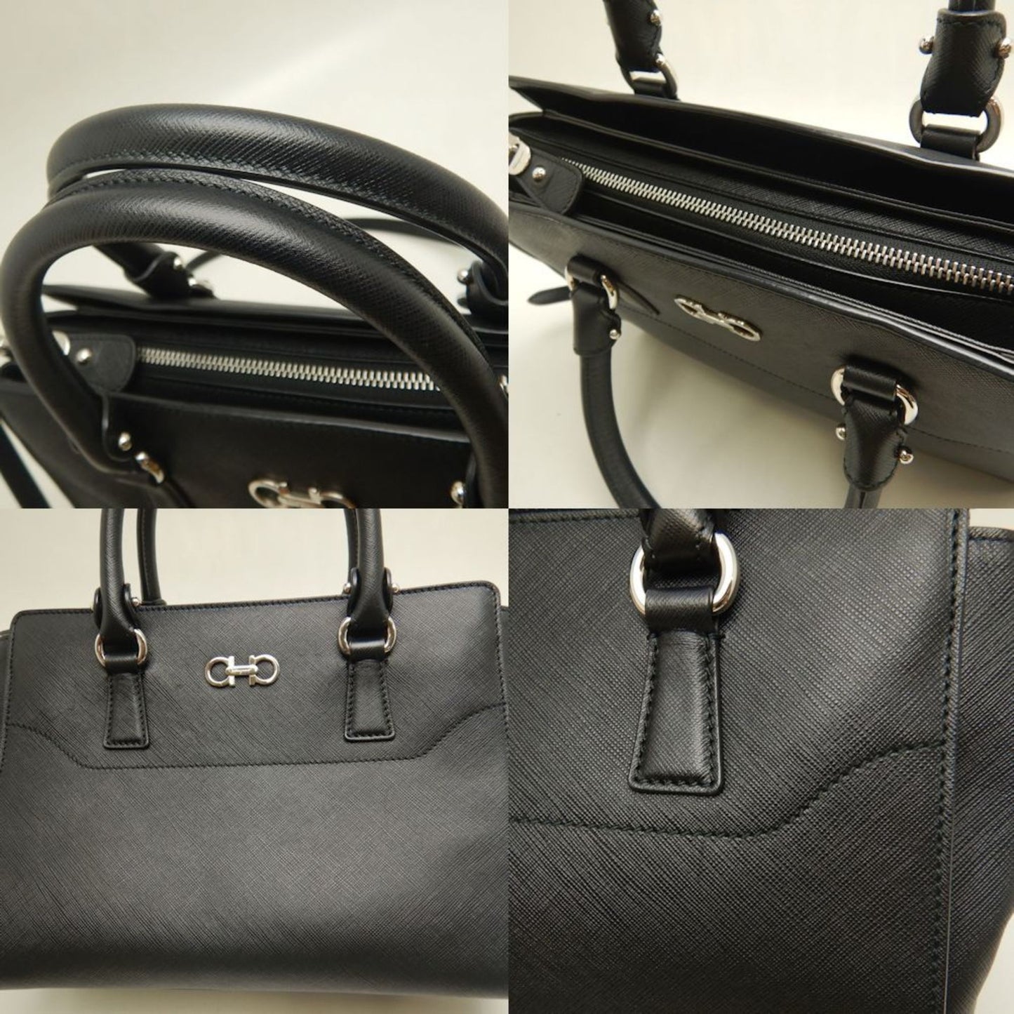 Salvatore Ferragamo Black Leather Briana
