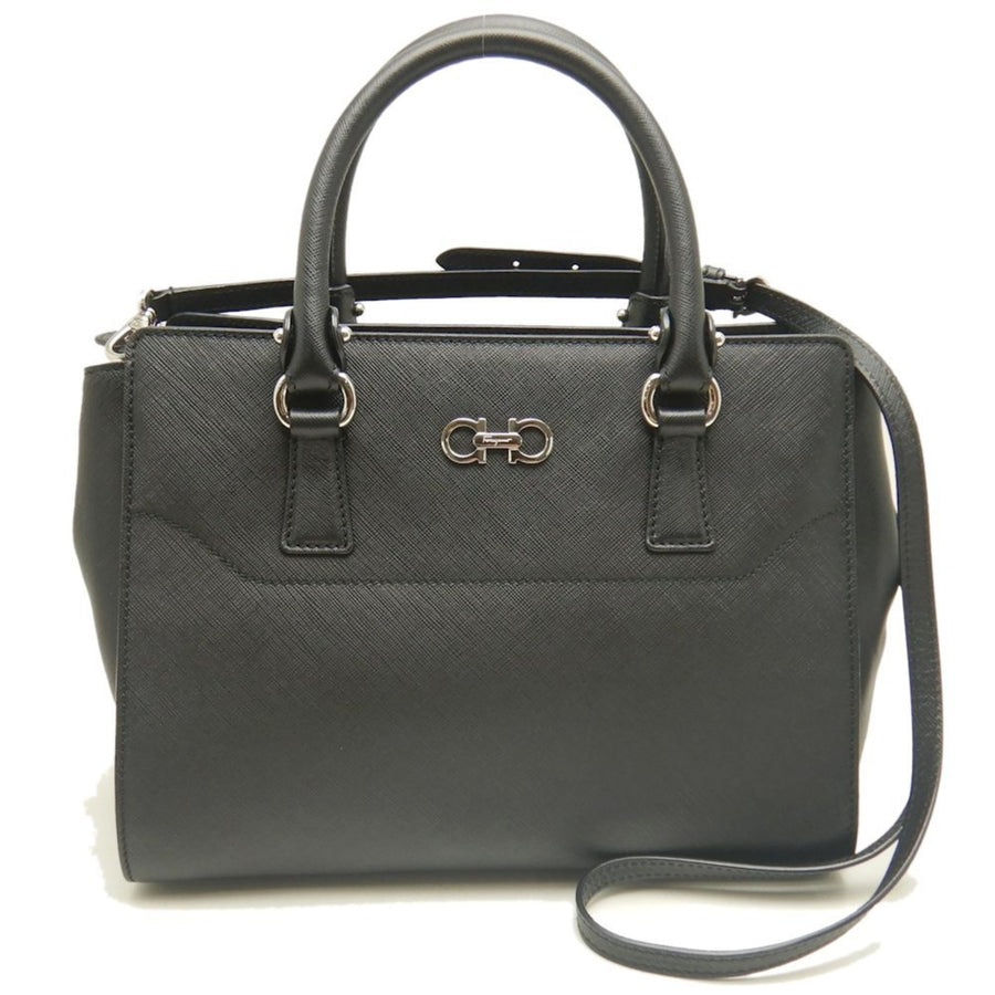 Salvatore Ferragamo Black Leather Briana
