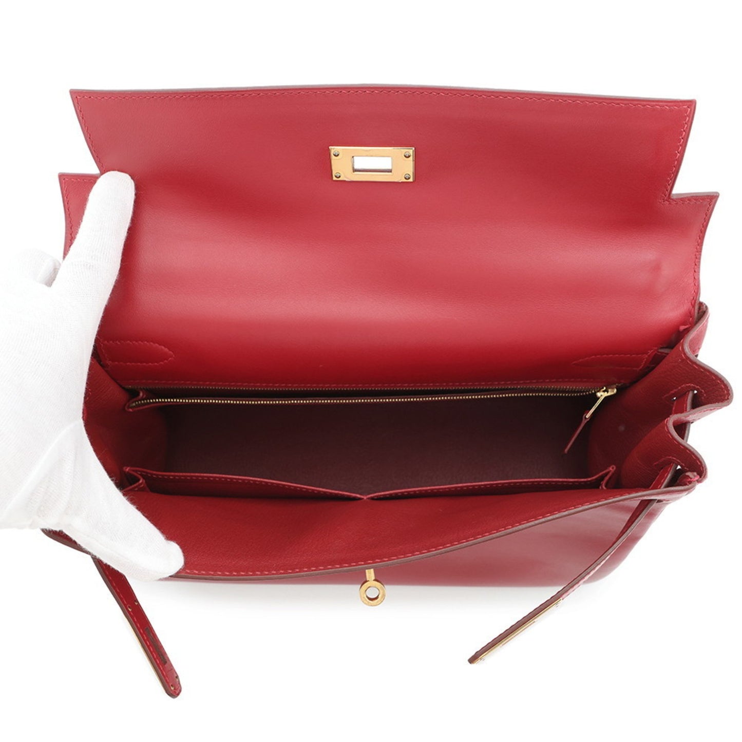 Hermès Red Leather Kelly 32