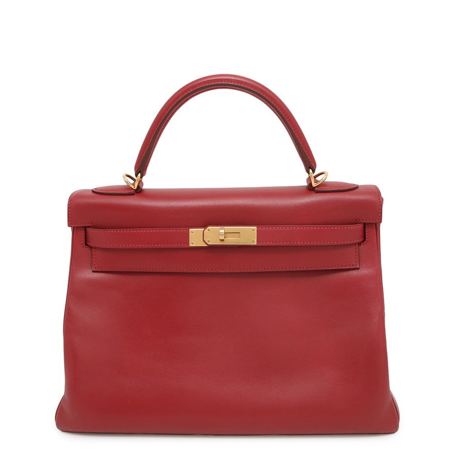 Hermès Red Leather Kelly 32
