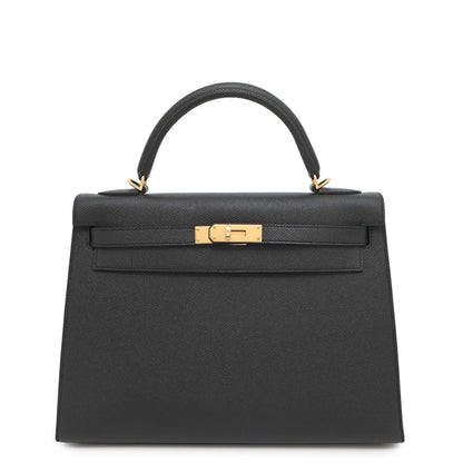 Hermès Black Leather Kelly 32