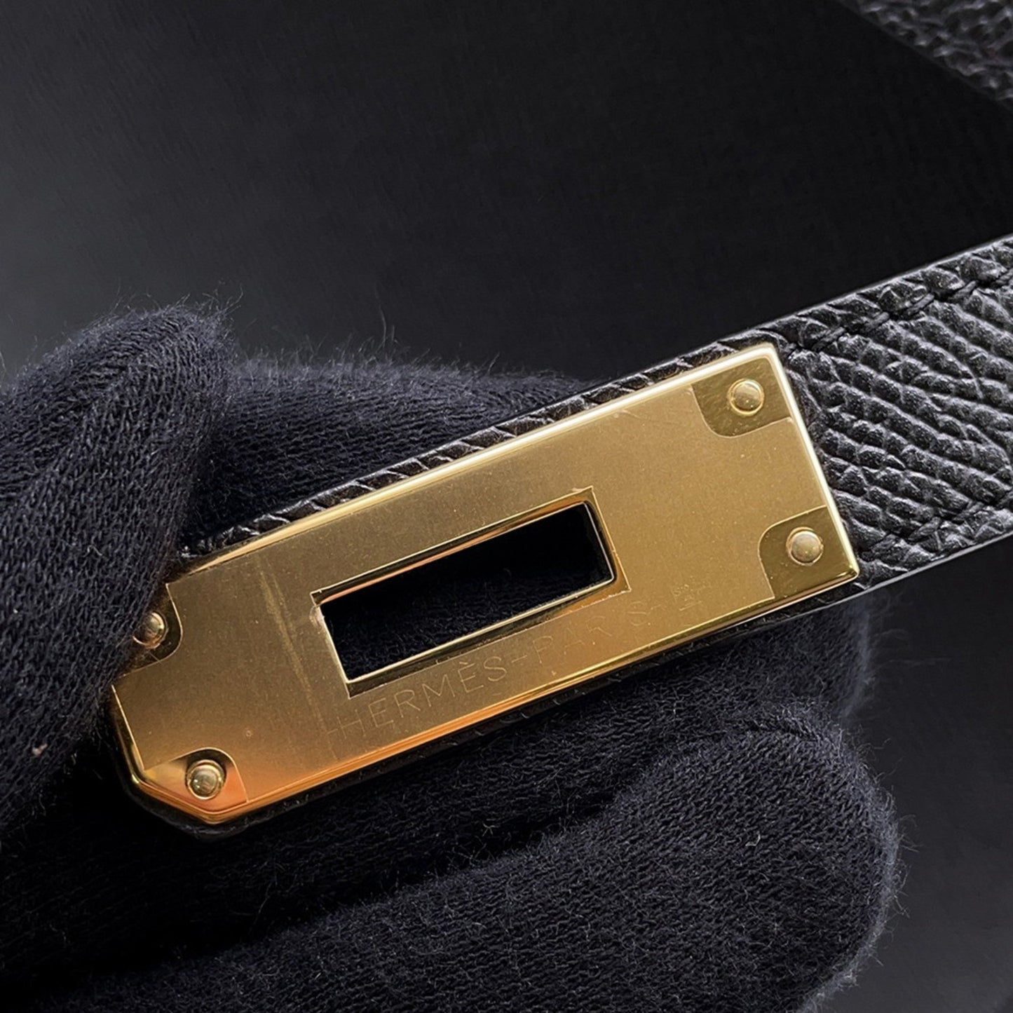 Hermès Black Leather Kelly 32