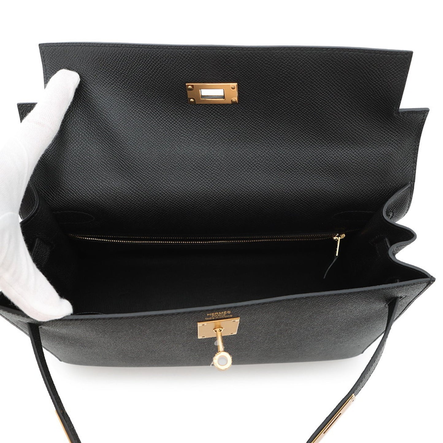 Hermès Black Leather Kelly 32