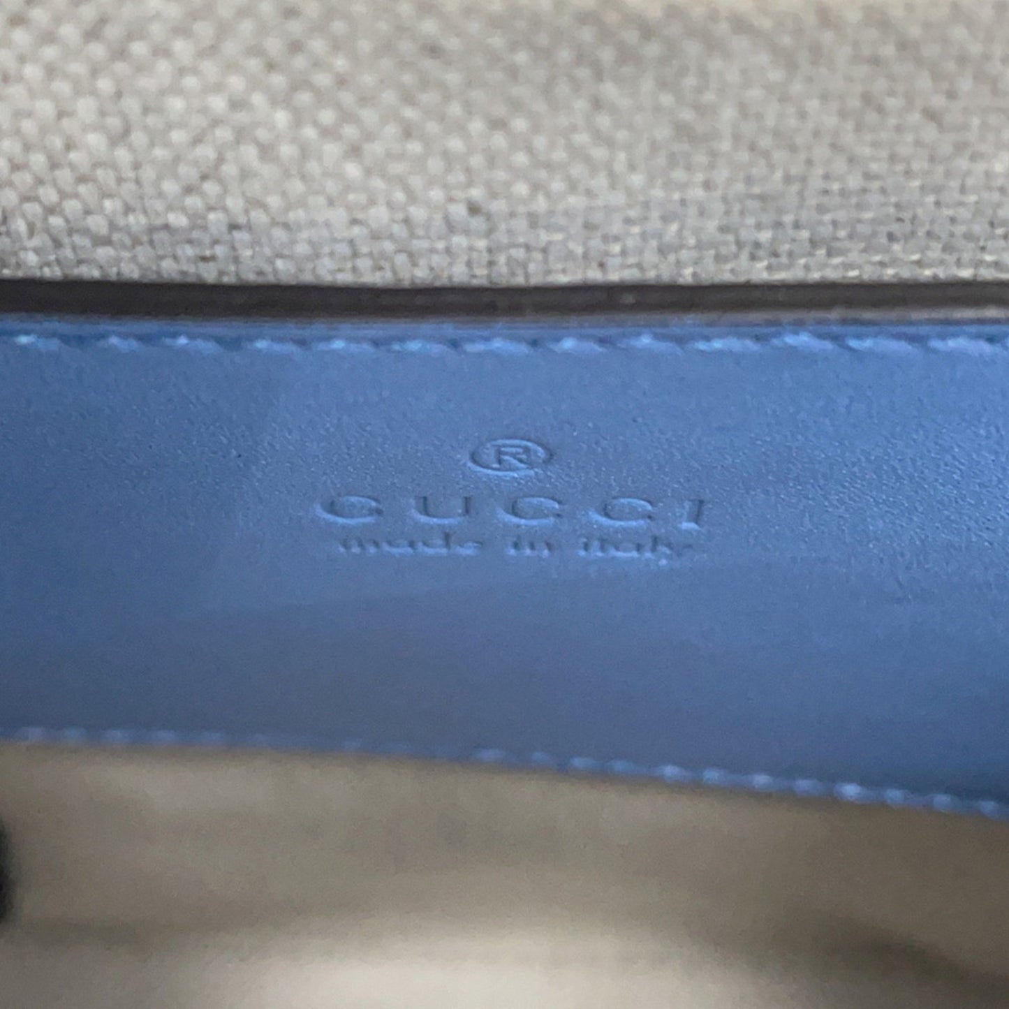 Gucci Blue Leather Bamboo