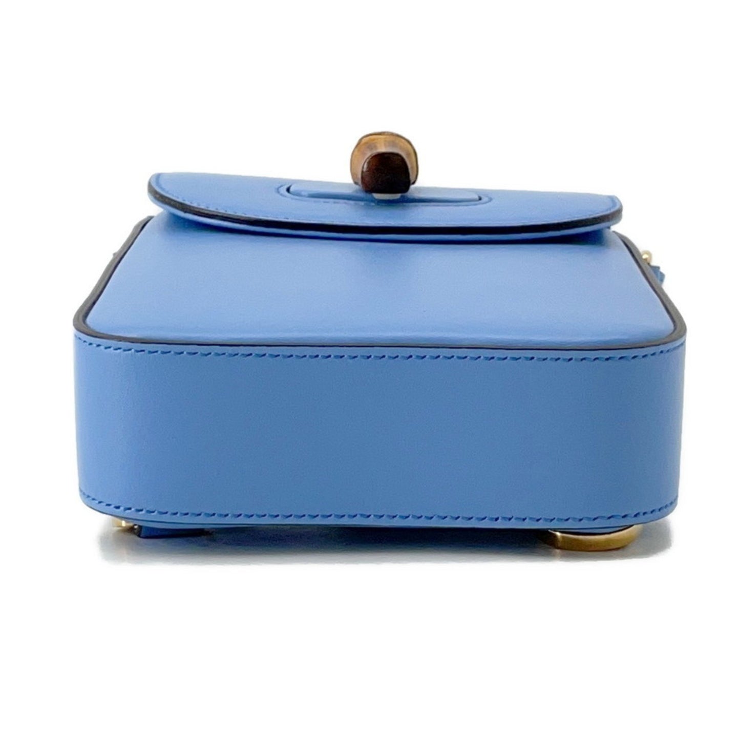 Gucci Blue Leather Bamboo