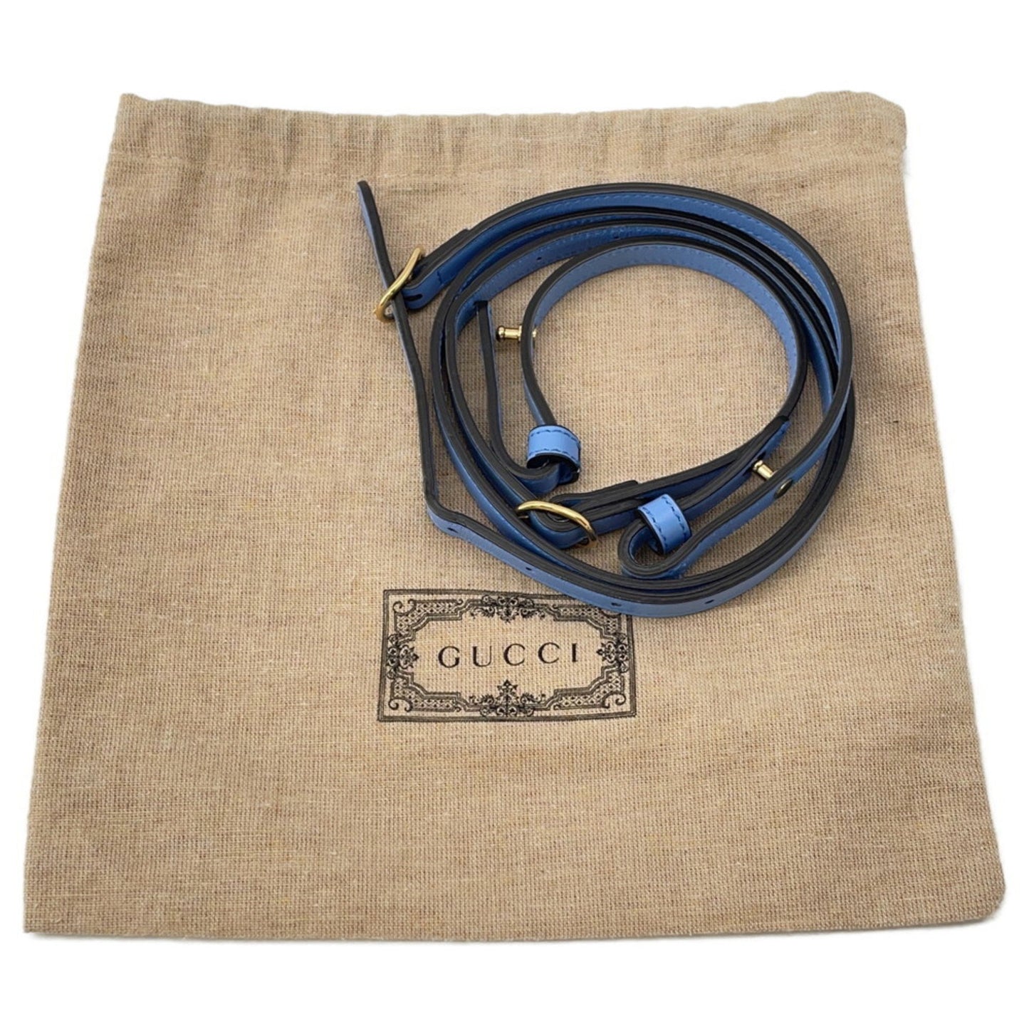 Gucci Blue Leather Bamboo