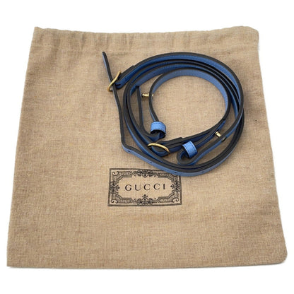 Gucci Blue Leather Bamboo