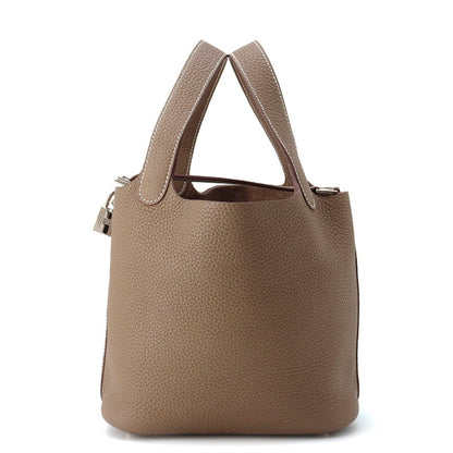 Hermès Gray Leather Picotin Lock