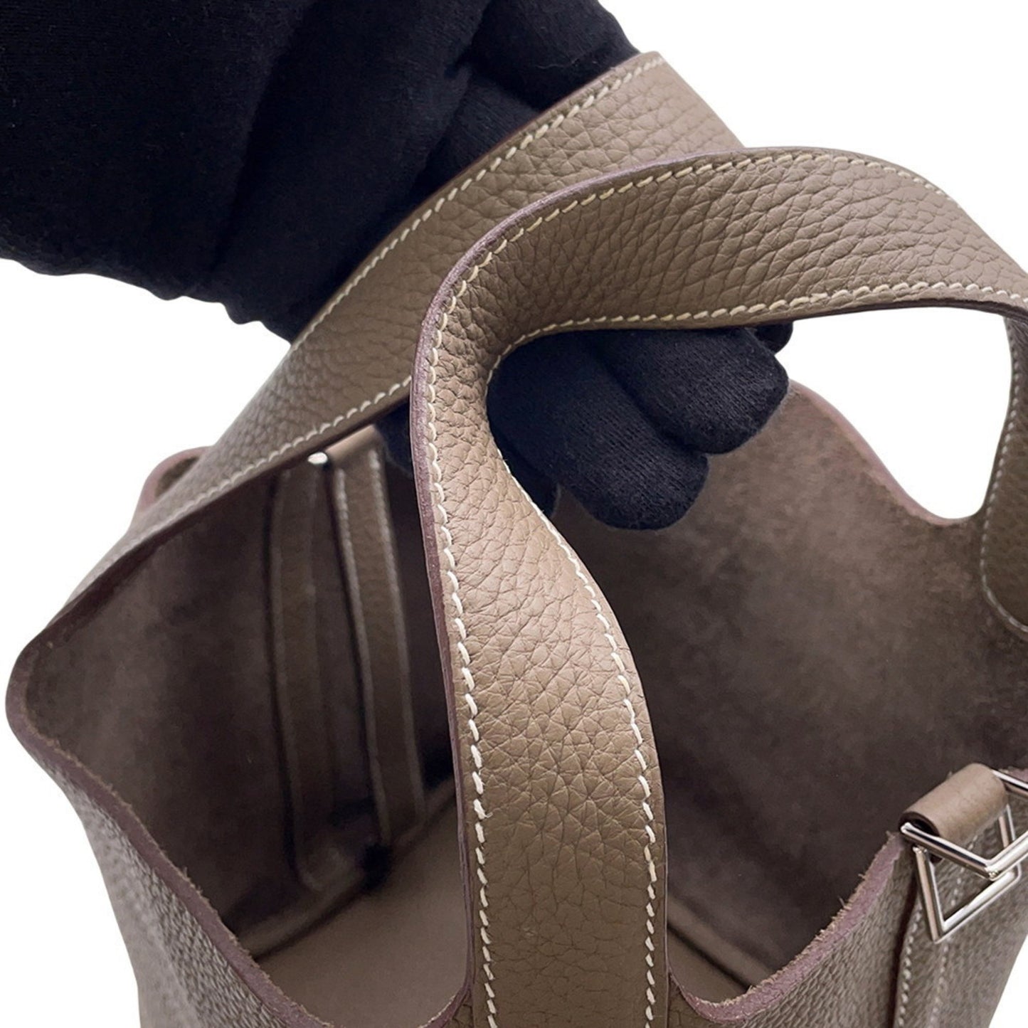 Hermès Gray Leather Picotin Lock