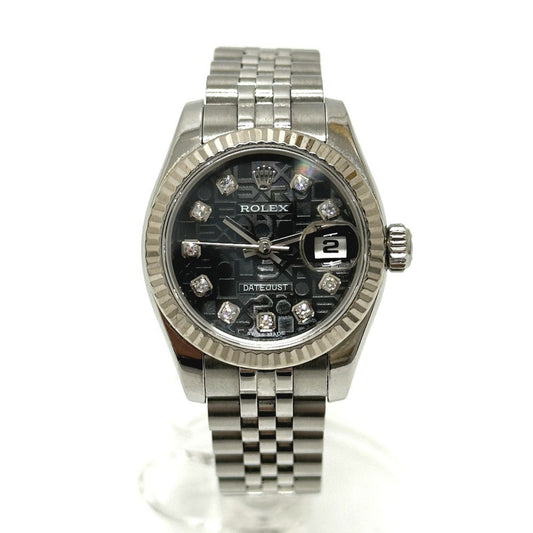 Rolex Black White Gold Lady Datejust
