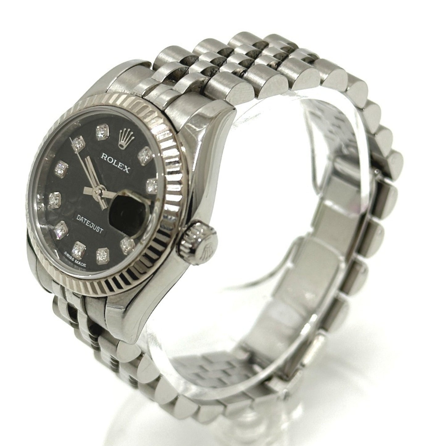 Rolex Black White Gold Lady Datejust