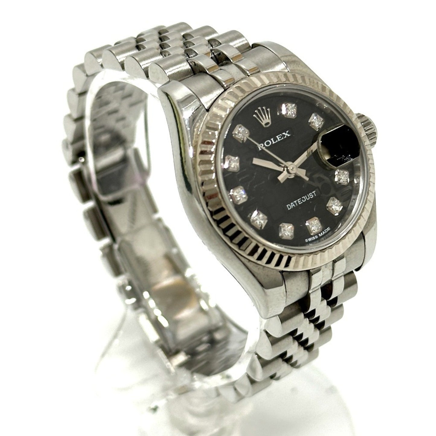 Rolex Black White Gold Lady Datejust