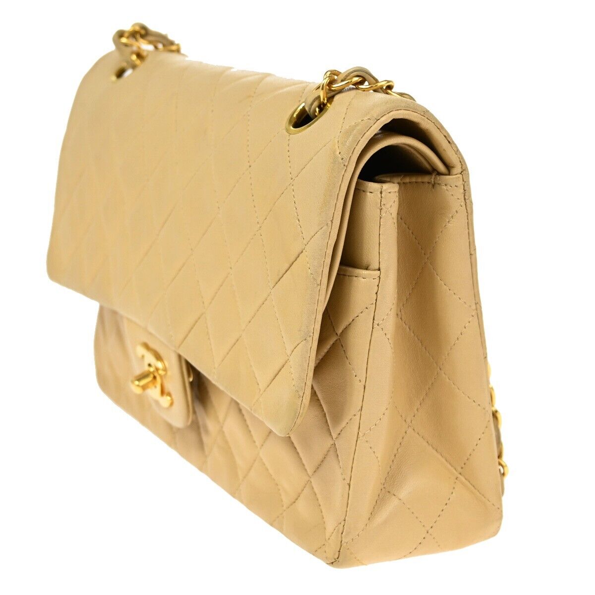 Chanel Brown Leather Vintage Classic Double Flap Bag