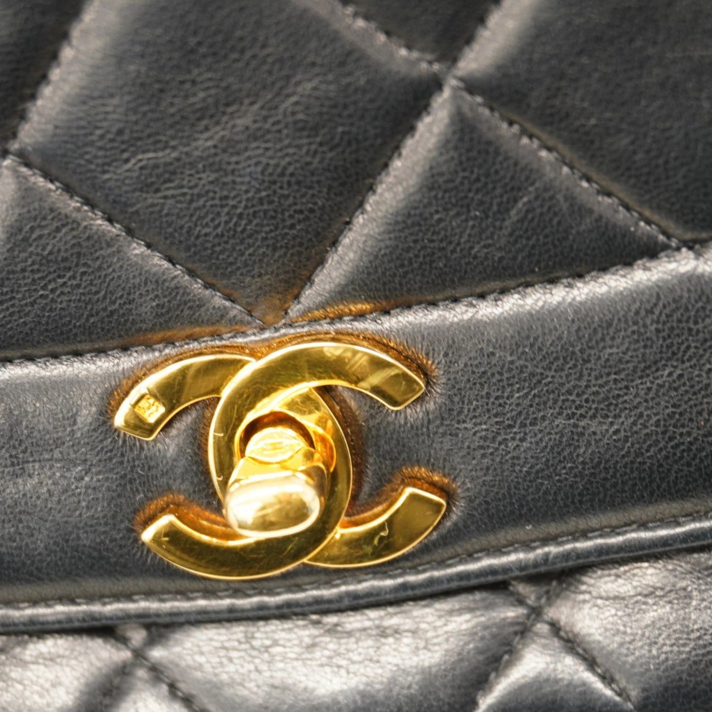Chanel Black Leather Diana