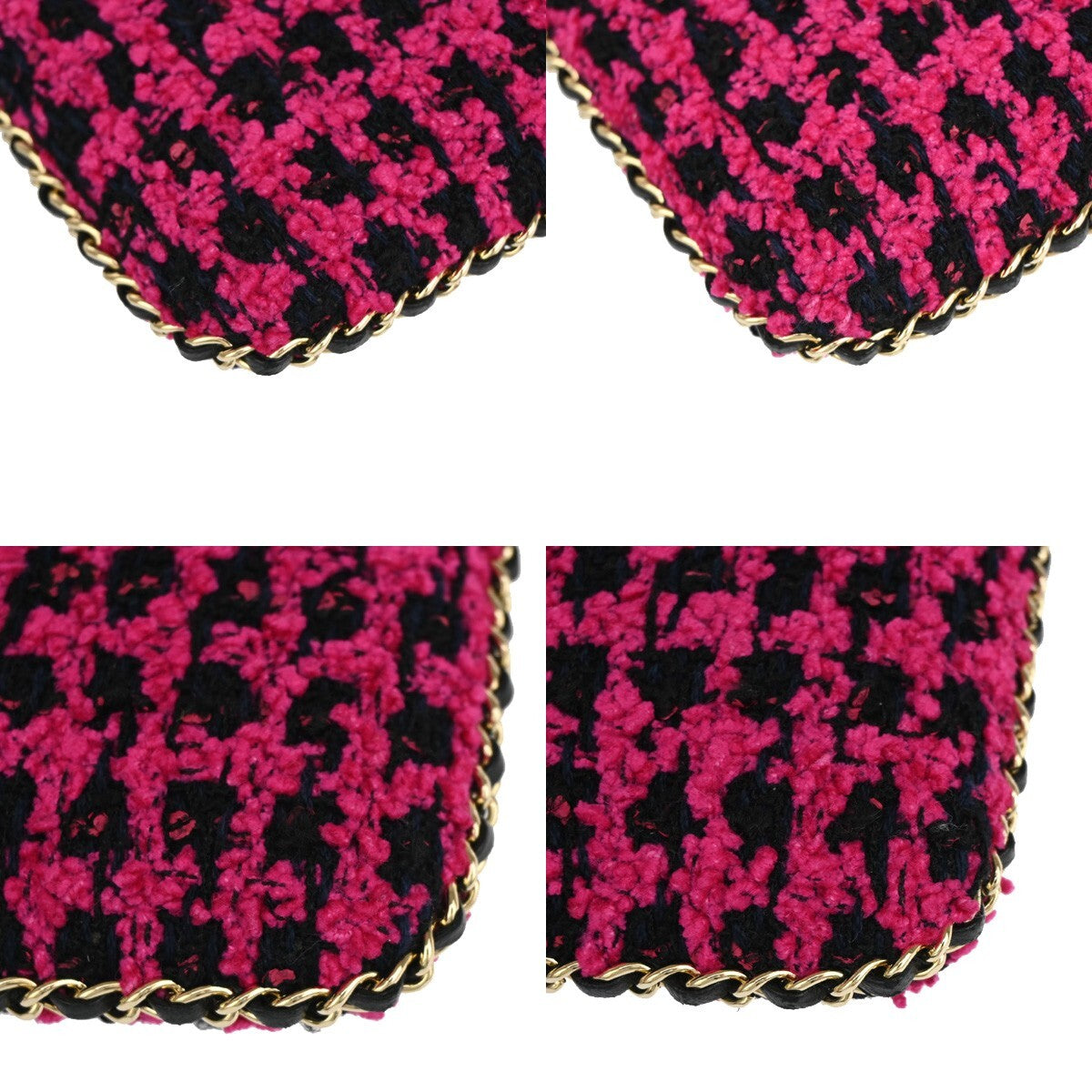 Chanel Pink Tweed Ipad Chain Crossbody Bag