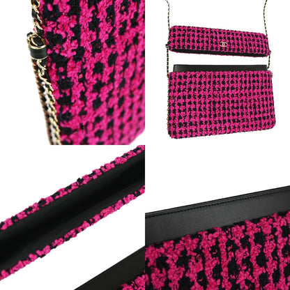 Chanel Pink Tweed Ipad Chain Crossbody Bag