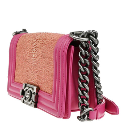 Chanel Pink Leather Boy Flap Bag