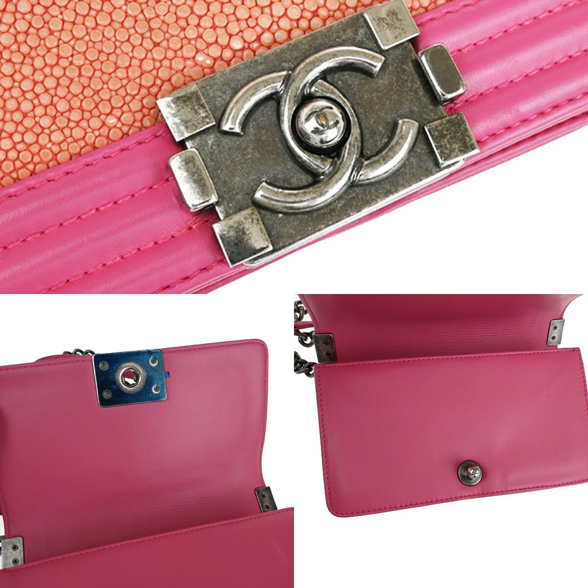Chanel Pink Leather Boy Flap Bag