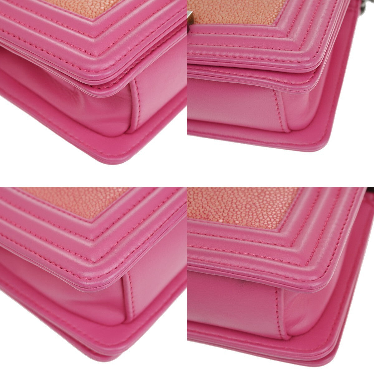 Chanel Pink Leather Boy Flap Bag