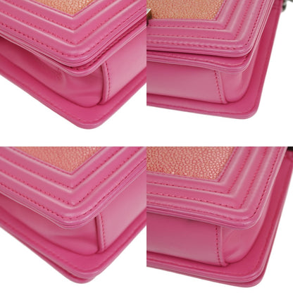 Chanel Pink Leather Boy Flap Bag