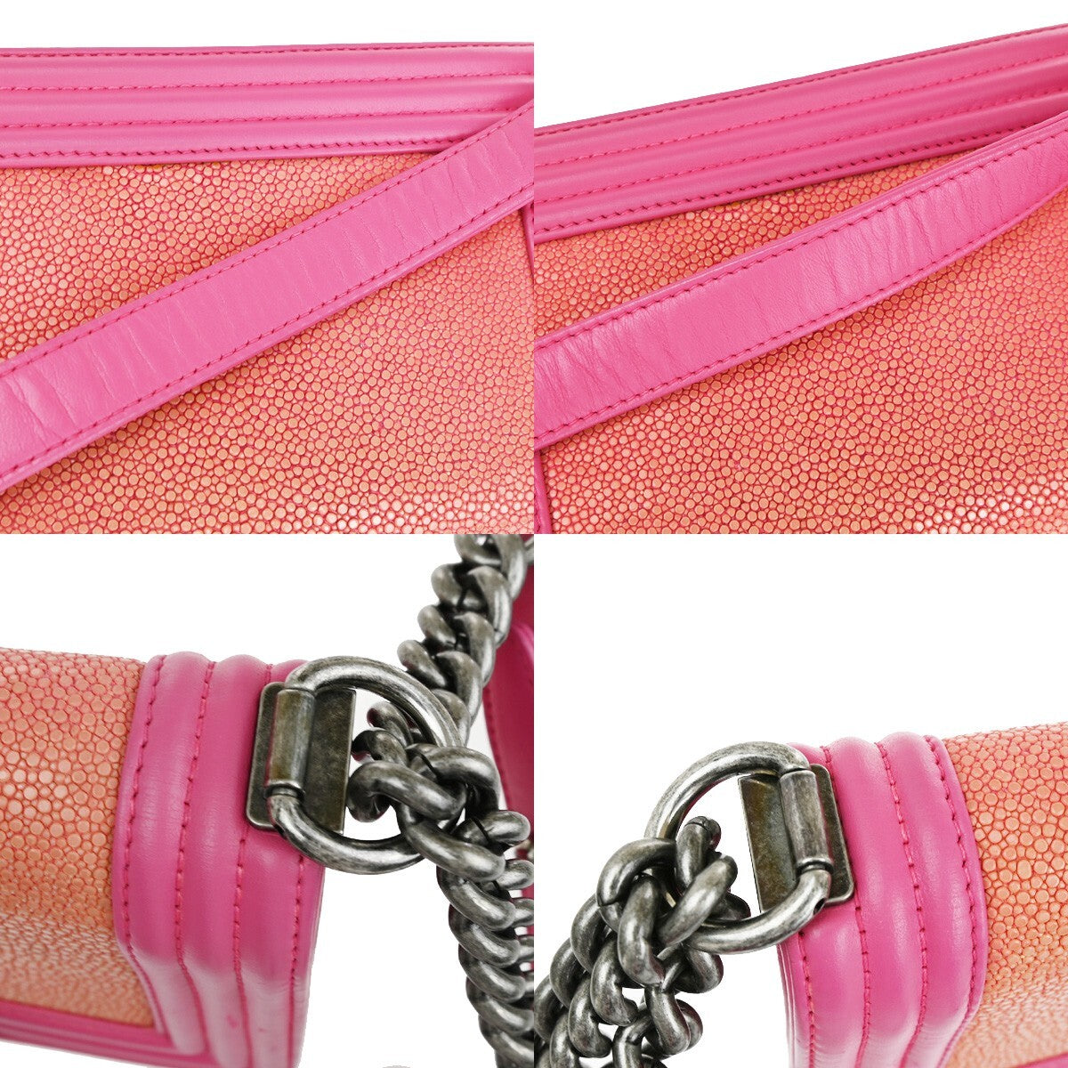 Chanel Pink Leather Boy Flap Bag