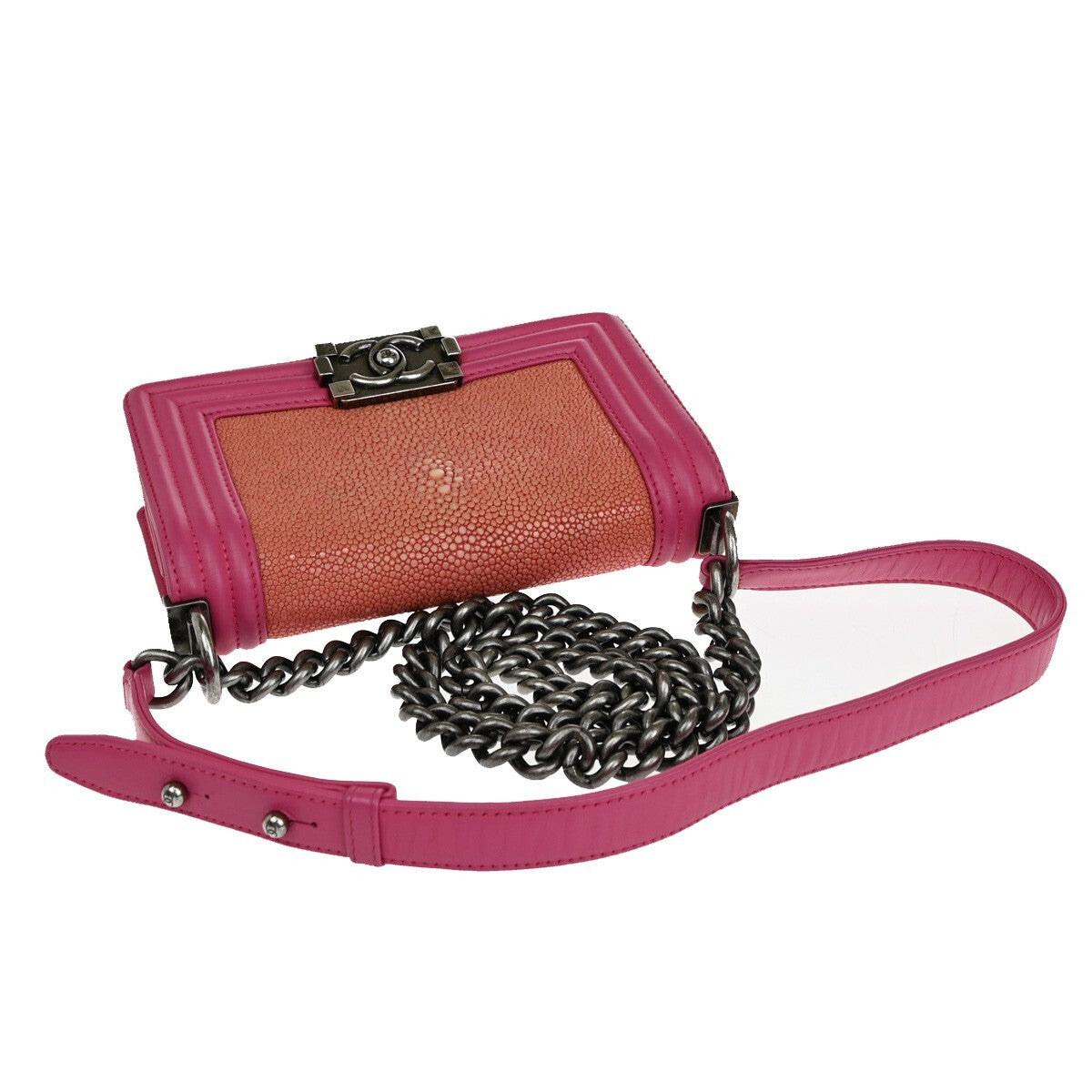 Chanel Pink Leather Boy Flap Bag