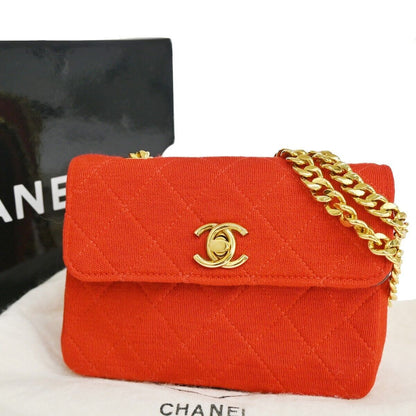Chanel Red Canvas Vintage Clutch
