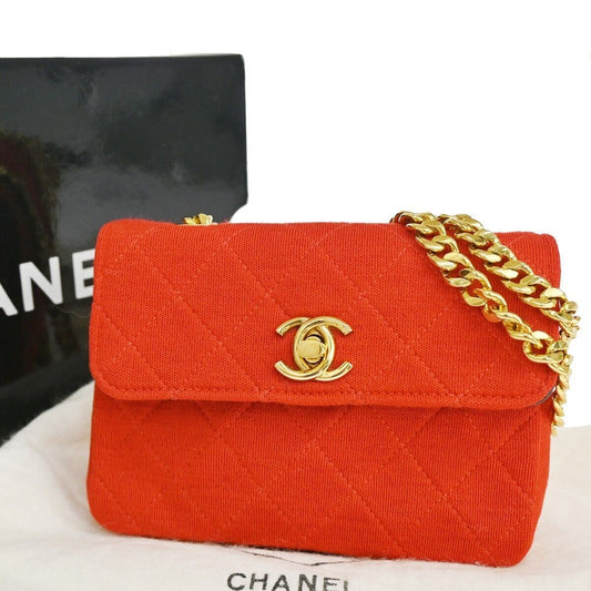 Chanel Red Canvas Vintage Clutch