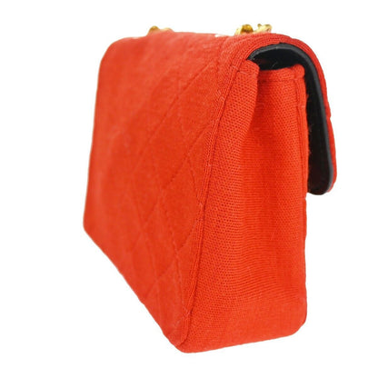 Chanel Red Canvas Vintage Clutch