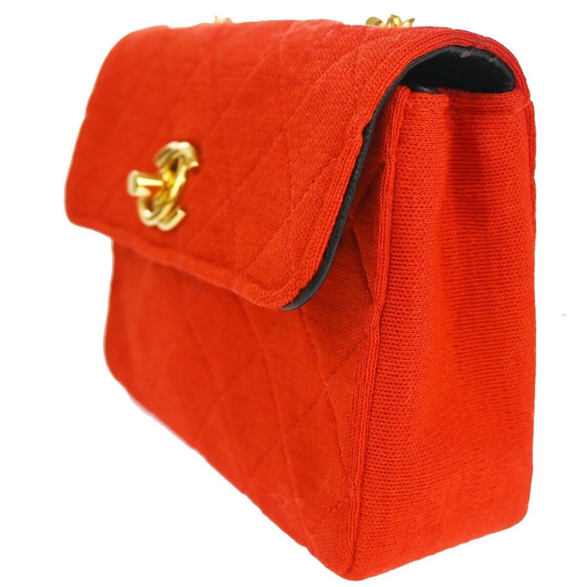Chanel Red Canvas Vintage Clutch