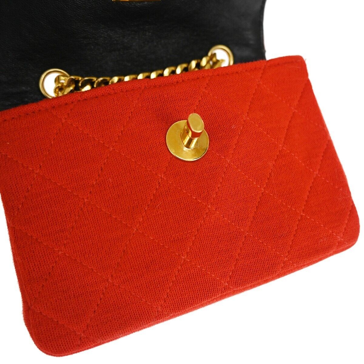 Chanel Red Canvas Vintage Clutch
