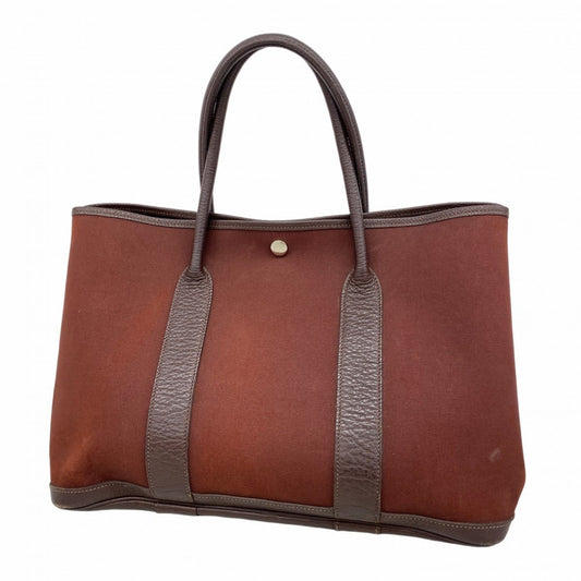 Hermès Brown Canvas Garden Party