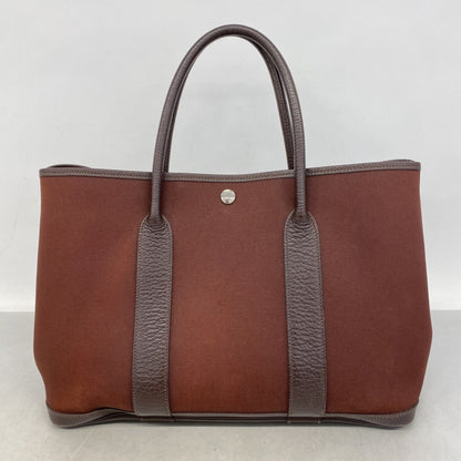 Hermès Brown Canvas Garden Party
