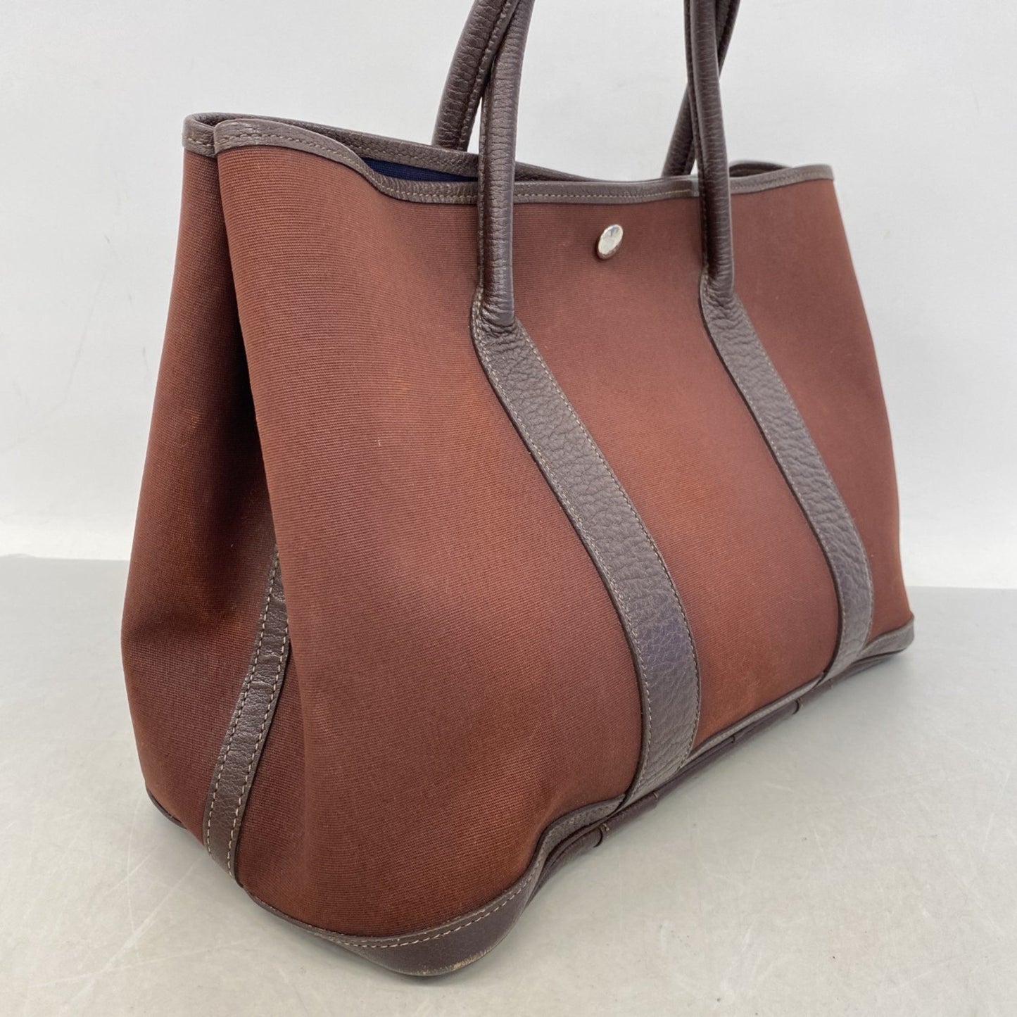 Hermès Brown Canvas Garden Party
