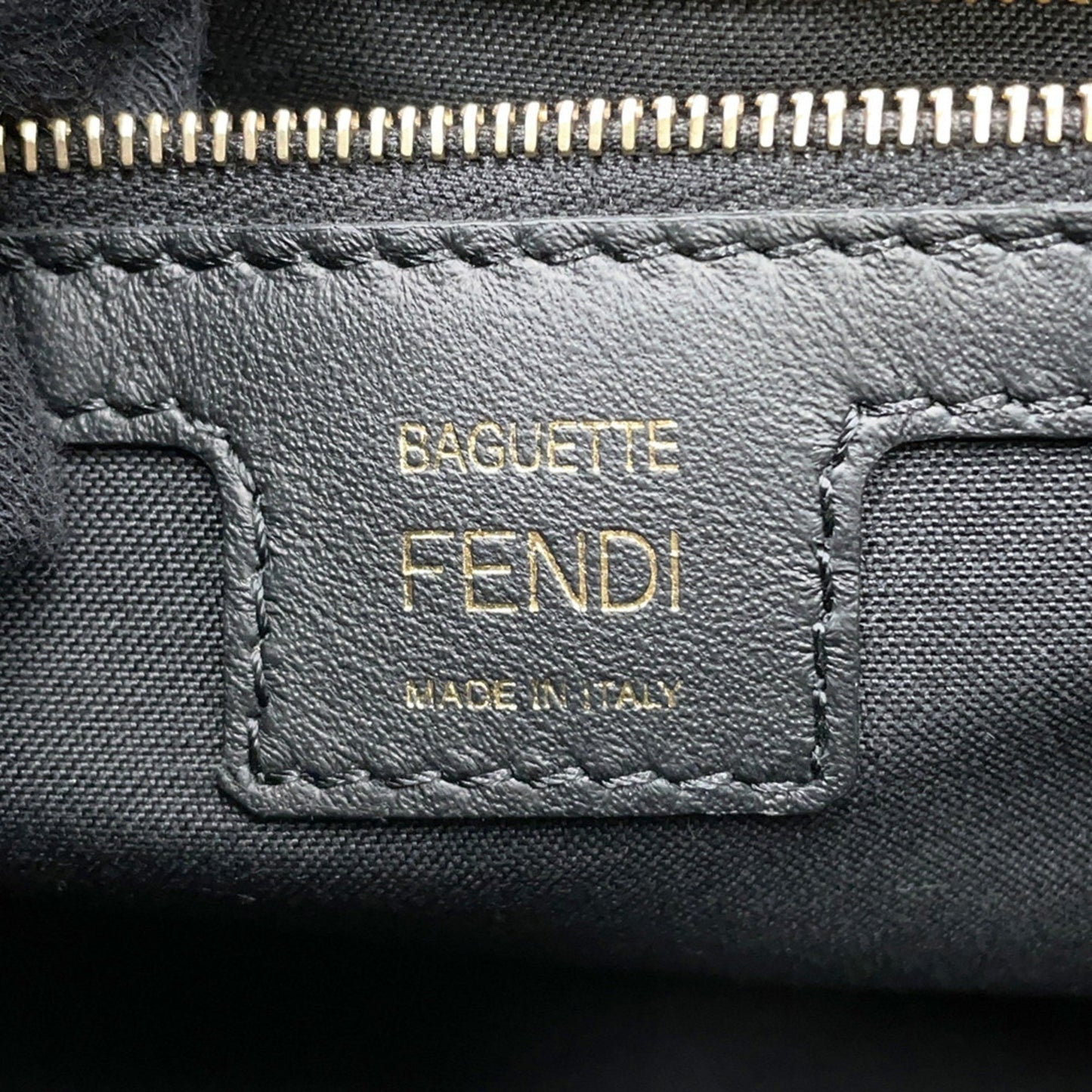 Fendi Black Leather Baguette