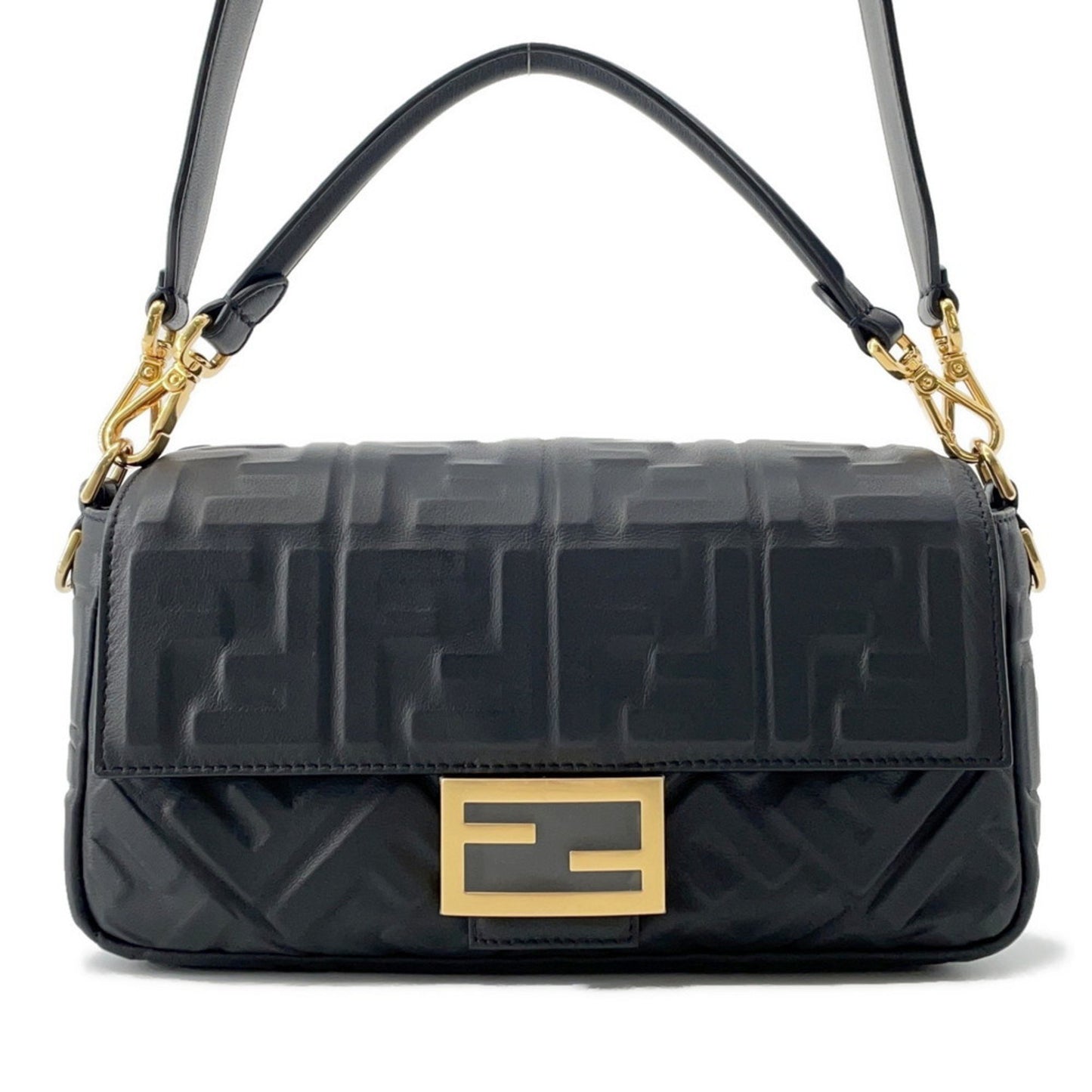 Fendi Black Leather Baguette