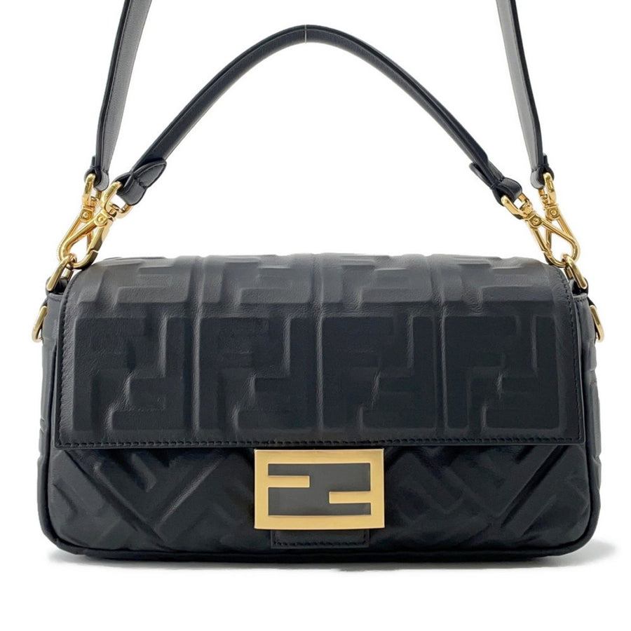 Fendi Black Leather Baguette