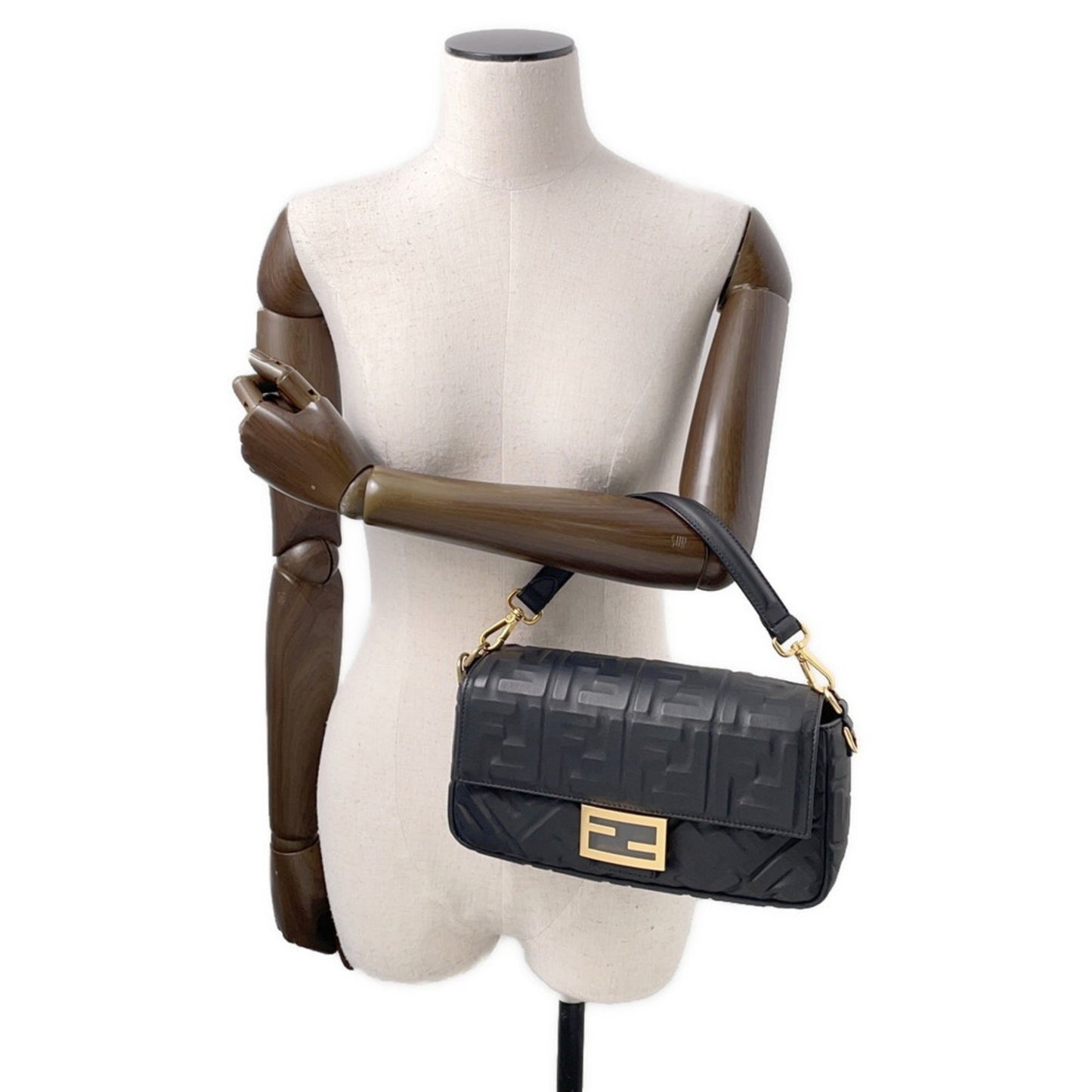Fendi Black Leather Baguette