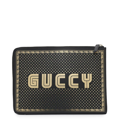 Gucci Black Leather Clutch