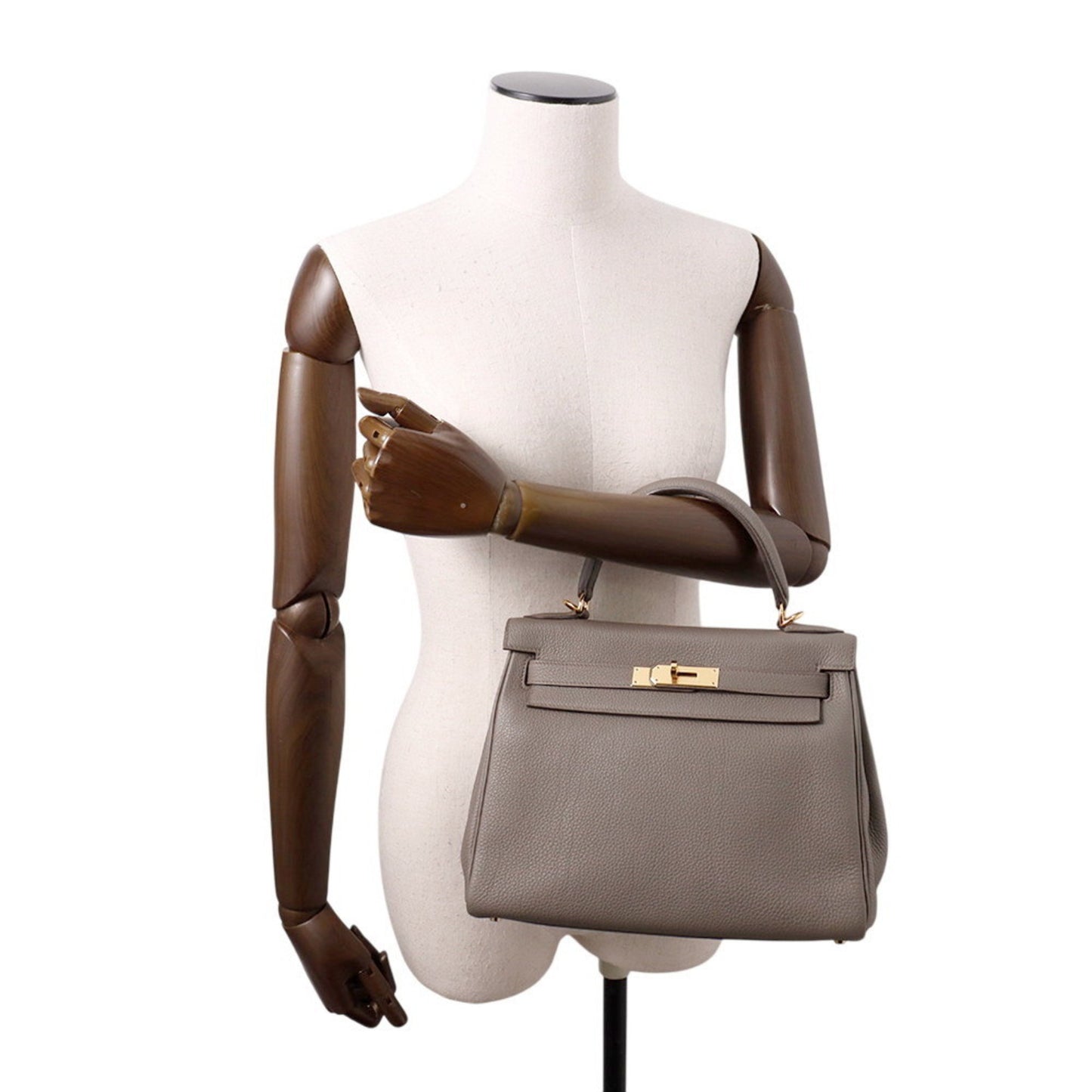 Hermès Gray Leather Kelly 28