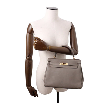 Hermès Gray Leather Kelly 28