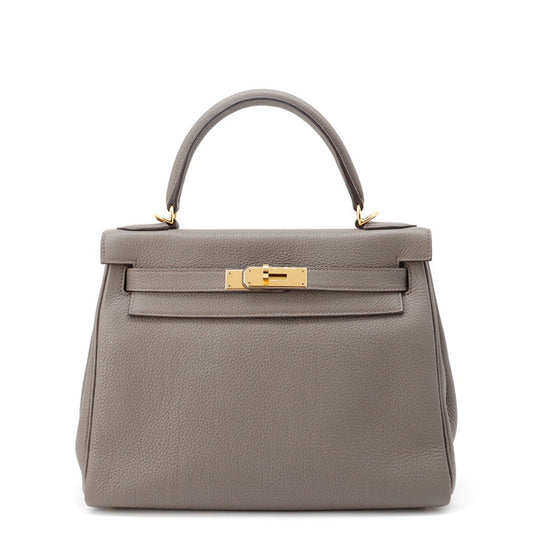 Hermès Gray Leather Kelly 28