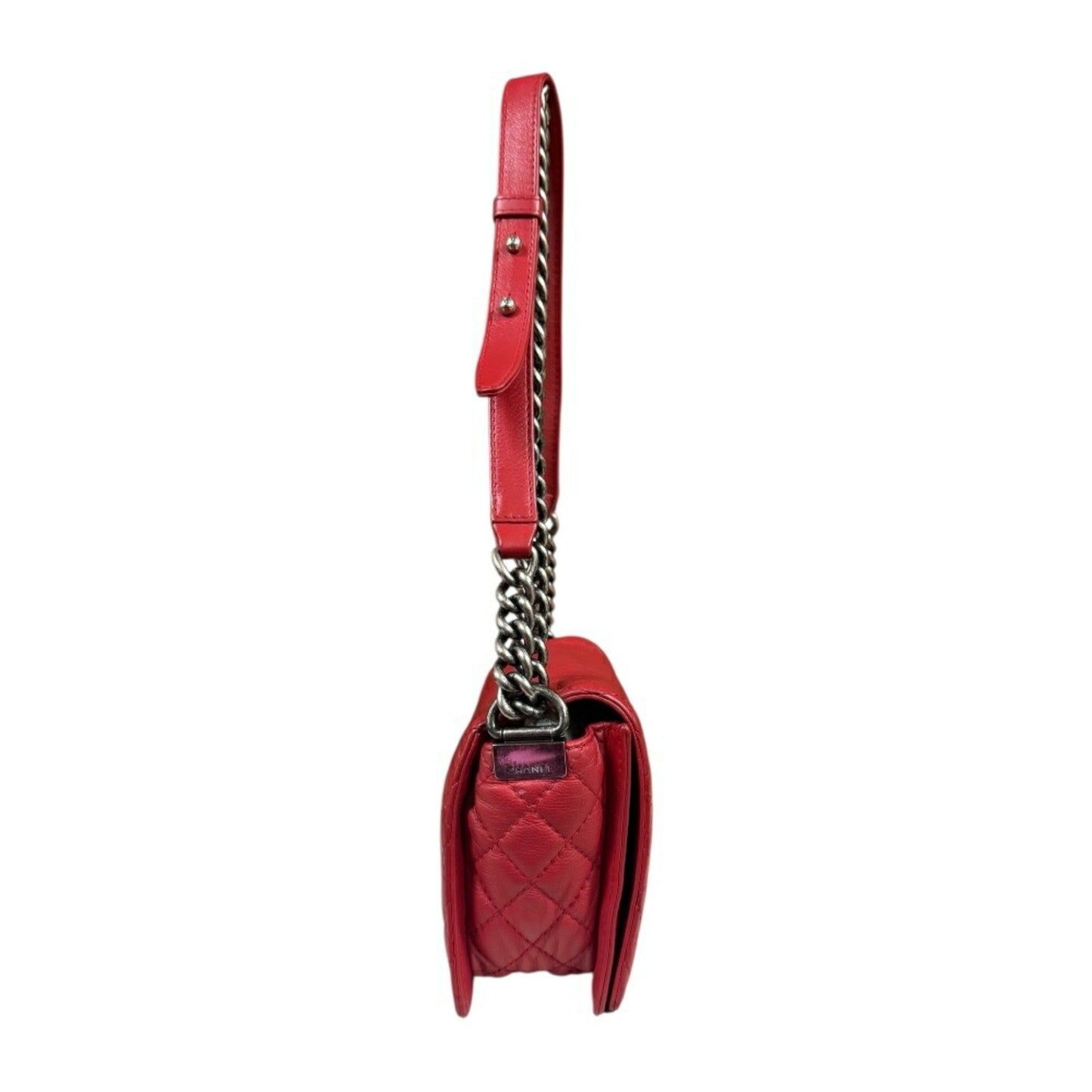 Chanel Red Leather Boy
