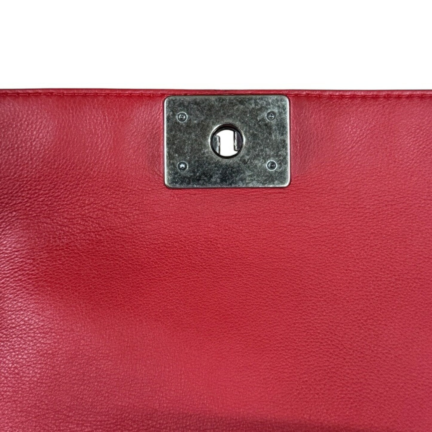 Chanel Red Leather Boy
