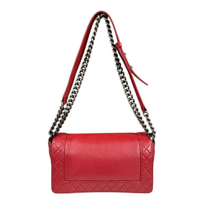 Chanel Red Leather Boy