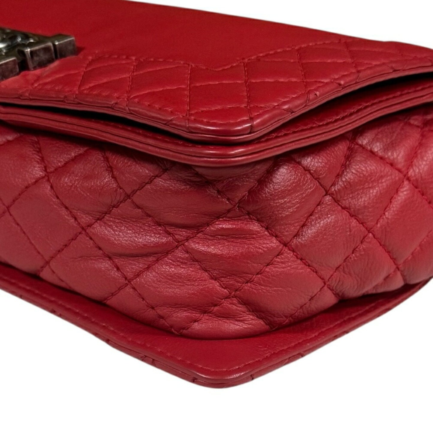 Chanel Red Leather Boy