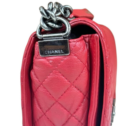 Chanel Red Leather Boy