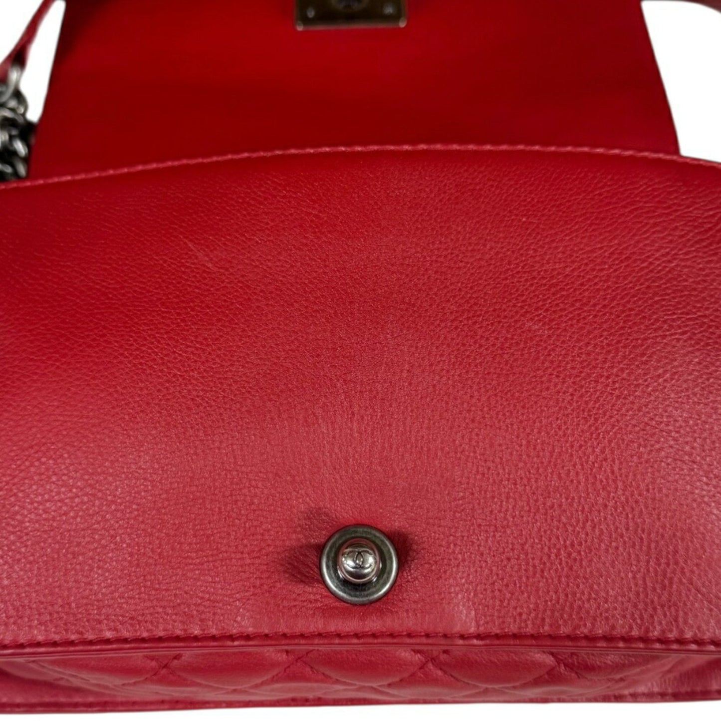 Chanel Red Leather Boy