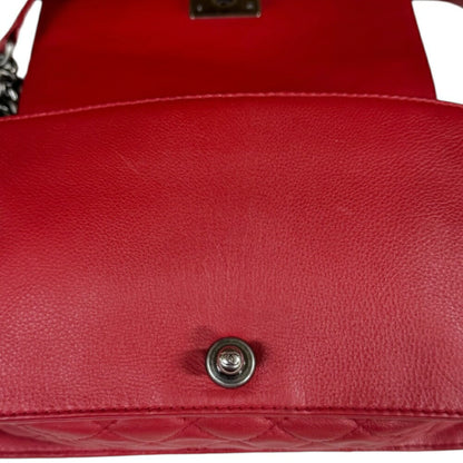 Chanel Red Leather Boy